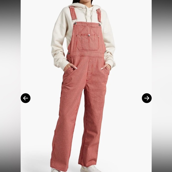 New ~ Rag and Bone Striped Cottonblend Twill Overalls Small